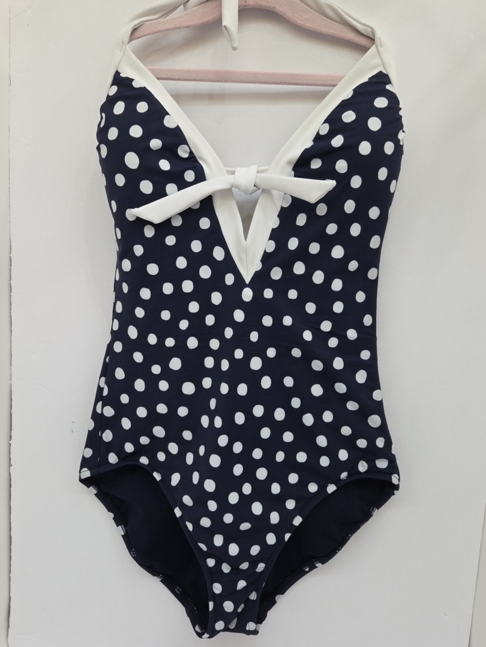 Seafolly Navy and White Polka Dot One-Piece Swimsuit Size 8